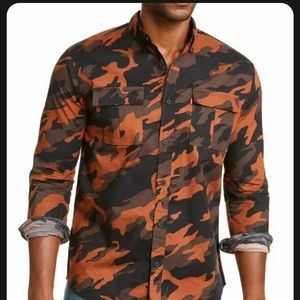 Levis camo orange dress shirt new